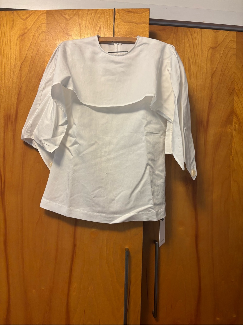 Front Row 2way Cape Style White Blouse - NWT
